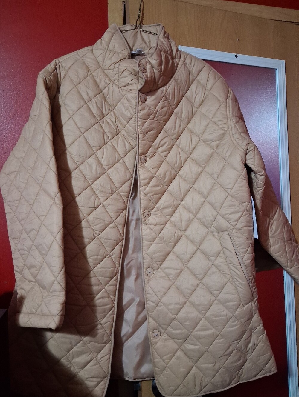 Quilted Beige Women's Coat